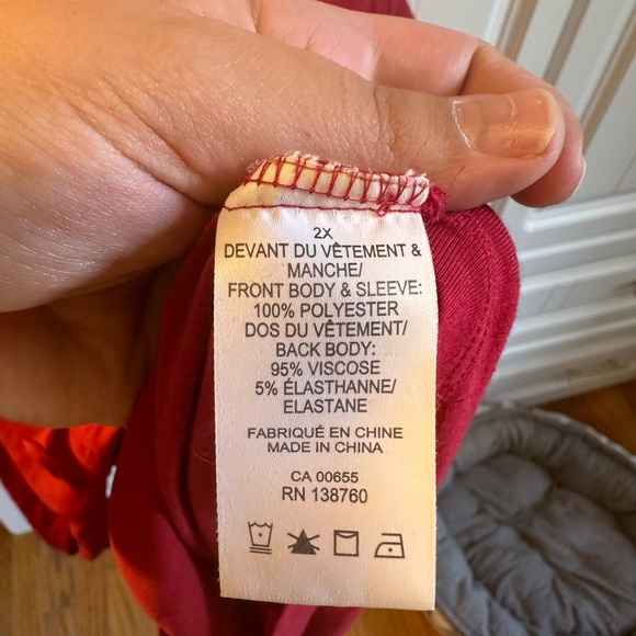 Penningtons Vibrant Red Ruffle Blouse - Picture 3 of 3